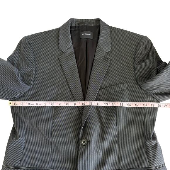 The Kooples Mens 100% Wool Slim Fit Blazer Jacket Black and White Stripe Size 50 - Picture 4 of 8